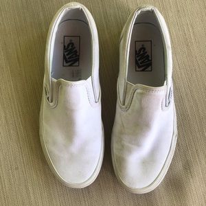 White Slip On Vans